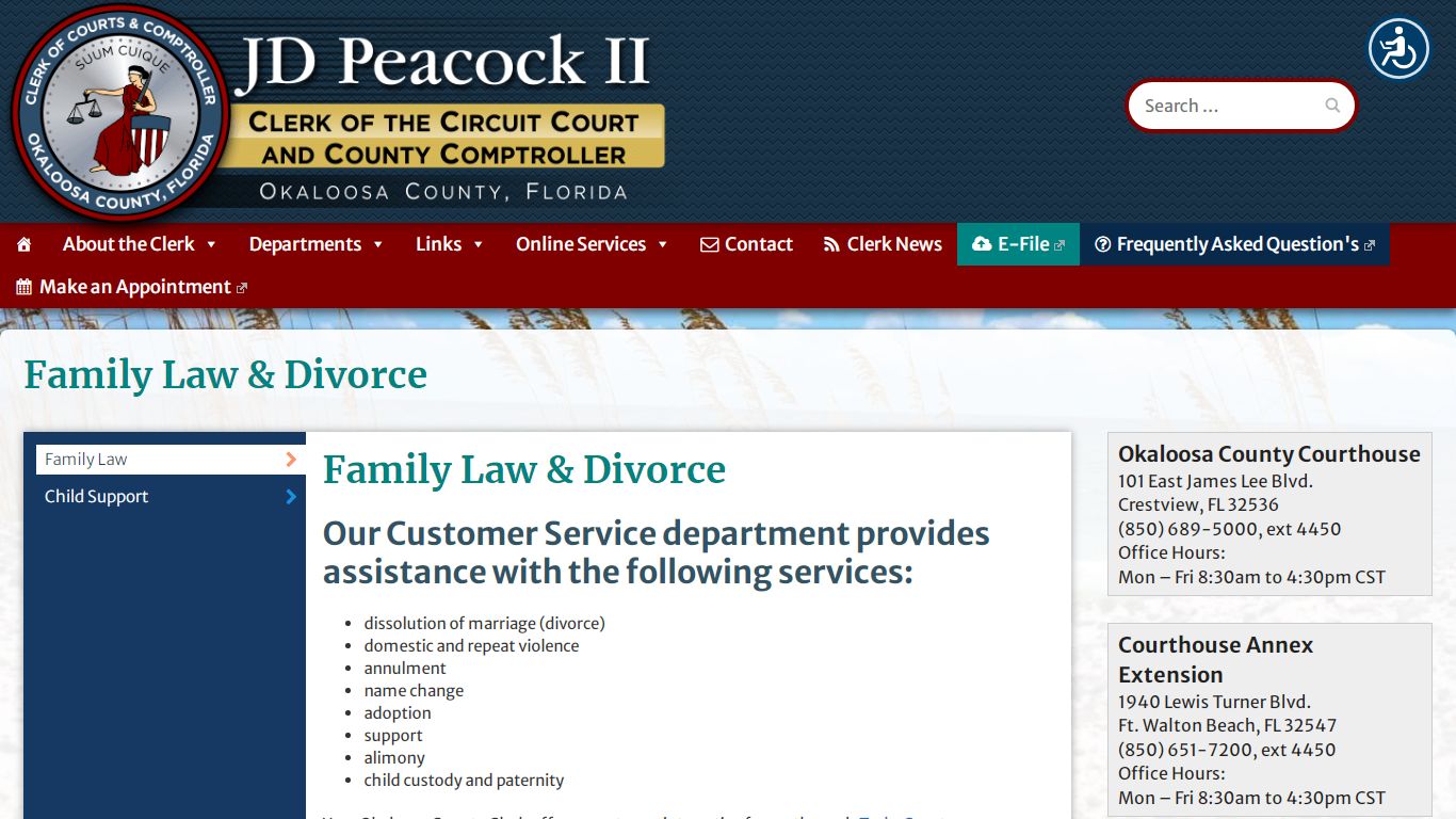 Family Law & Divorce – Okaloosa Clerk of the Circuit Court & County ...